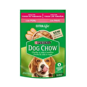 pouch dog chow pavo adulto todos los tamaños 100 gr.