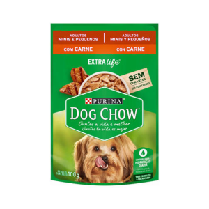 pouch dog chow carne adulto minis y pequeños 100 gr.
