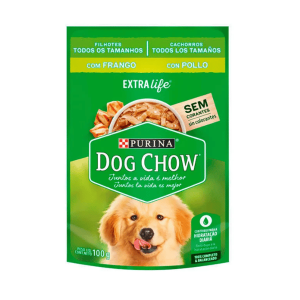 pouch dog chow cachorro pollo todos los tamaños 100 gr.