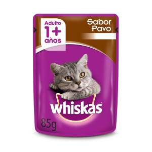 pouch whiskas pavo adulto 85 gr.