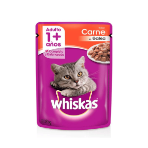 pouch whiskas carne adulto 85 gr. nf