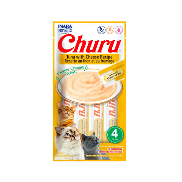 INB042 IB CHURU TUNA/CHEESE - ATUN CON QUESO 4 TUBOS 56 GR. - Imagen 1