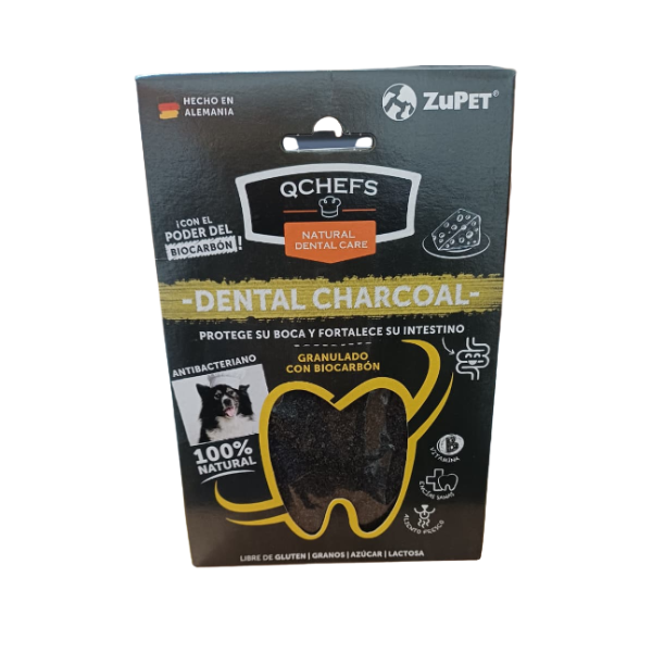 QCF007 QCHEFS DENTAL SNACK GRANULADO BIOCARBON PERRO 80 GR. - Imagen 1