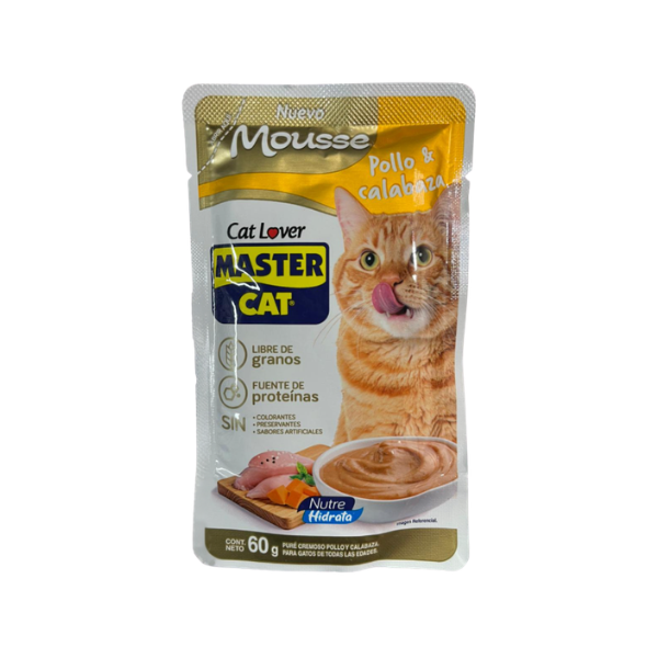 MCS015 MASTER CAT MOUSSE DE POLLO CON CALABAZA 60 GR. - Imagen 1